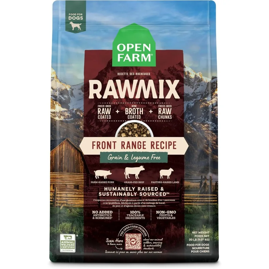 

Сухой корм для собак RawMix без зерна, упакованный белковым косточкой, с костяным маслом, сублимированными сушеными сырыми кунками, говяжьей свининой и передней частью баранины