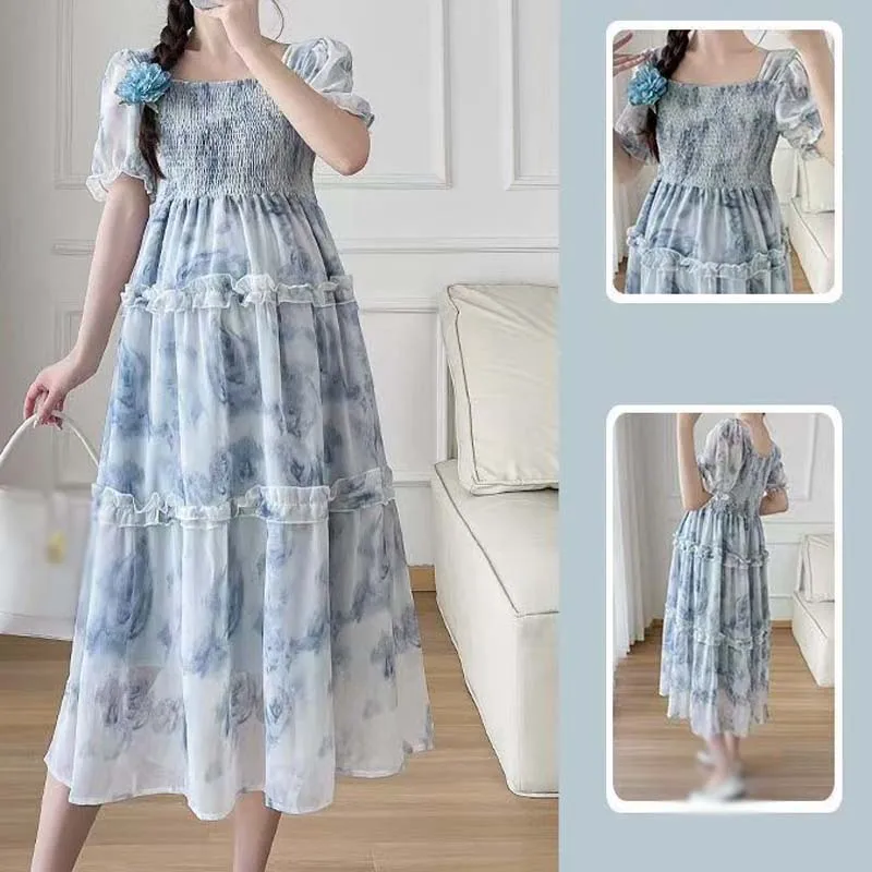 Fotografia 6: Nova moda verão vestido floral para grávidas