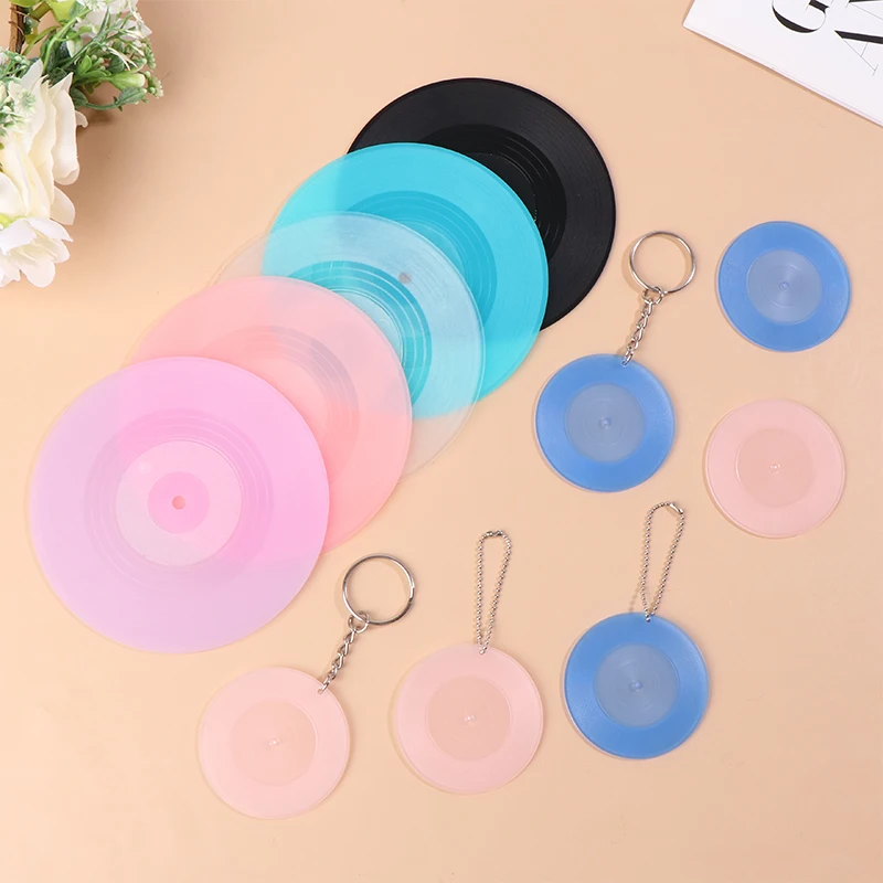 Kpop Peripheral Commemorative Album Blank Record Coasters Mini CD Keychain DIY Keyring Bag Pendant Decoration Key Holder