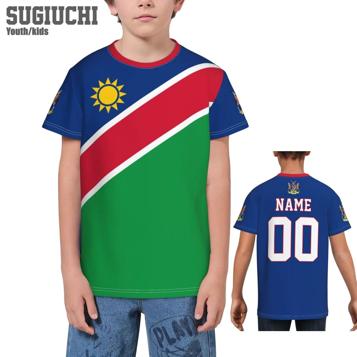 Custom Name Number Namibia Flag Emblem 3D T-shirts For Kids Youth Boy/Girl Tees Soccer Football Fans Gift T shirt