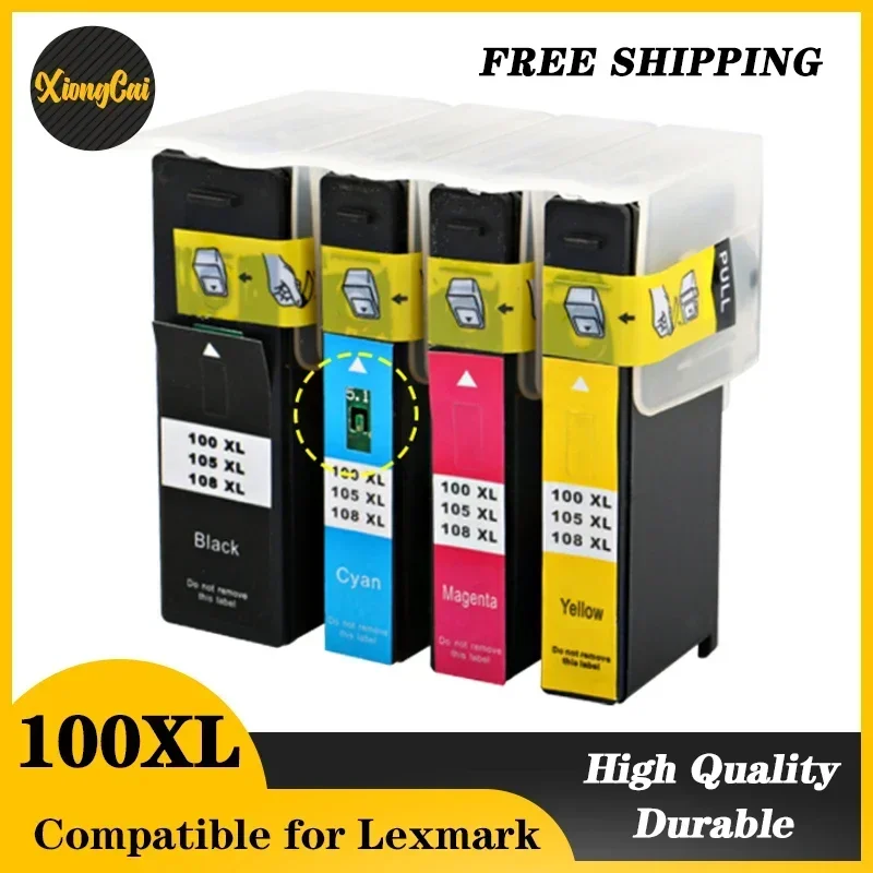 

4 совместимых картриджа для Lexmark 100 100XL 108XL для принтера Lexmark S305 S405 S505 S605 Pro205 Pro705 Pro805 Pro905 708