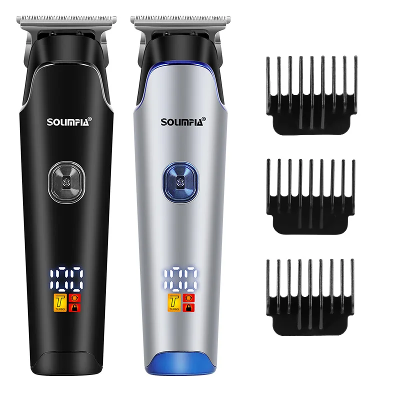 Solimpia Herren-Haarschneidemaschine Salon-Haarschneider Elektrischer Haartrimmer mit LCD-Digitalanzeige für den Heimgebrauch USB-Aufladbare Haarschneidemaschine