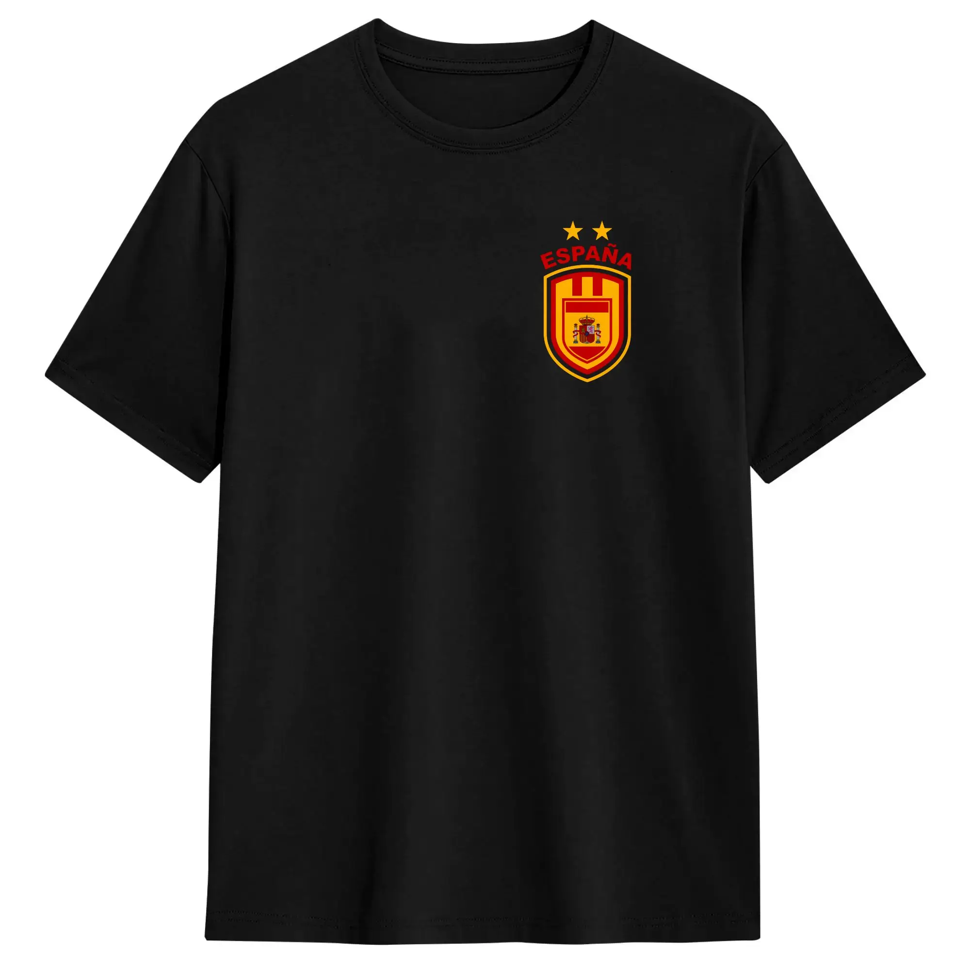 Funny 2026 Spain World Champion Two Stars T-Shirt for Men Round Collar 100% Cotton T Shirt  Short Sleeve Tees Plus Size Clothing