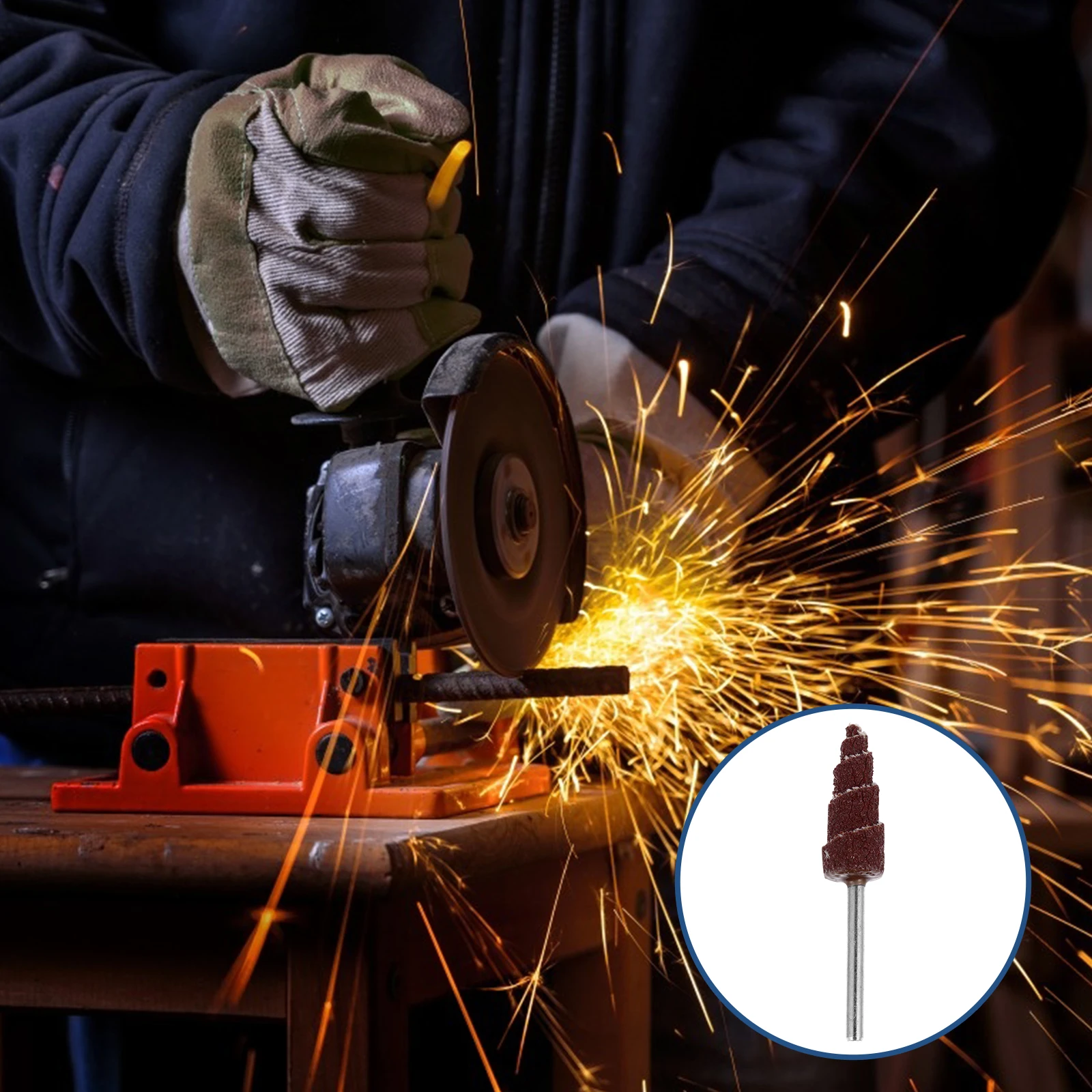 

20pcs Cone Shape Sandpaper Metal Handle Grinding Wheel Polishing Flap Wheel Rotary Deburring Tool Wear-Resistant For Salon Home