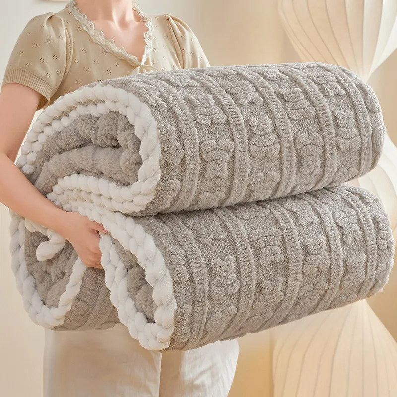 

Осенне-зимнее толстое теплое флисовое одеяло, мягкое искусственное пледы из овечьей шерсти, одеяла для дивана-кровати, дивана, Queen, двойное одеяло