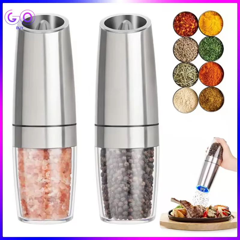 

Electric Automatic Mill Spice Salt And Pepper Grinder Gravity Led Light Adjustable Coarseness Kitchen Steak Tool Sets Kitchen To