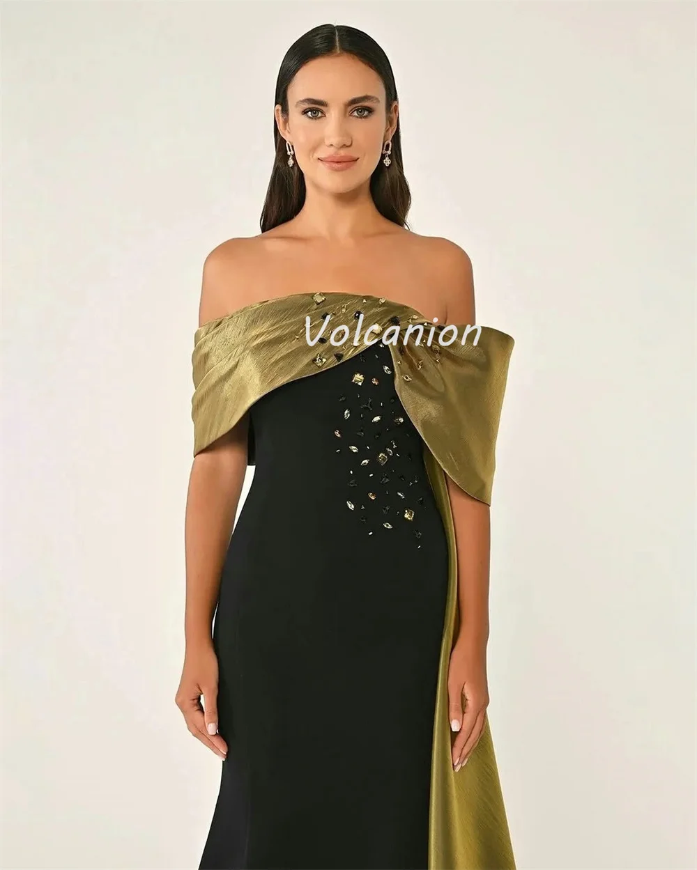 Индивидуальные модные джерси высокого качества со складками и стразами Русалка с открытыми плечами Длинные платья на заказ Классические платья для особых случаев