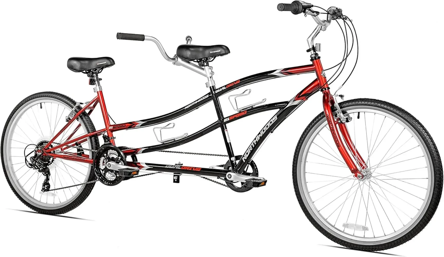 for Dual Drive Tandem Bike, 26-Inch, Red/Black