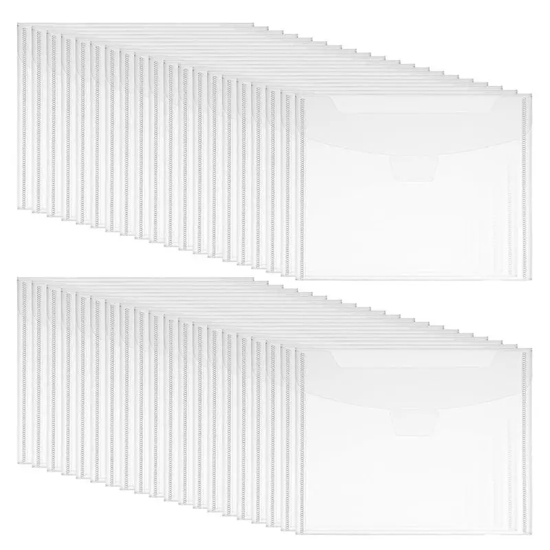 ac57-60個スタンプとダイス収納ポケット透明プラスチック封筒スクラップブッキング収納用60個ラベル付きカード作成用
