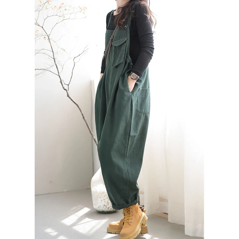 Vintage Oversized Pockets Streetwear Casual Rompers Spring Autumn Women\'s Korean Baggy Haren Overalls Jumpsuit Outfits Clothing