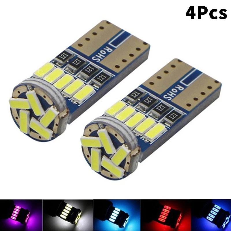 

4PCS T10 W5W 194 CANBUS LED Bulb - 4014/15smd 12V Car Interior Reading&License Plate&Dome Clearance Light