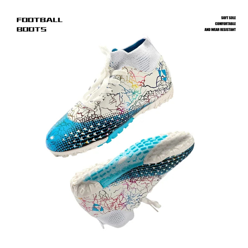 Sepatu sepak bola profesional untuk anak, sepatu sepak bola atletik profesional TF, sepatu Futsal dalam ruangan antiselip