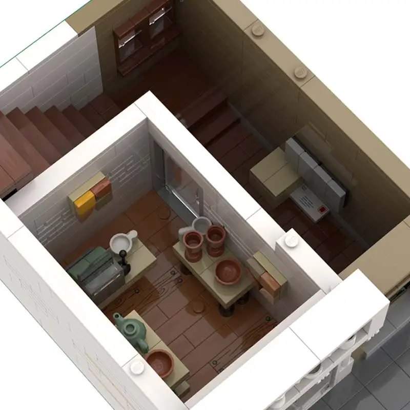 Moc cidade arquitetura vermelha modular popularidade cerâmica porcelana salão de exposição bloco de construção modelo quebra-cabeça brinquedo presente para crianças