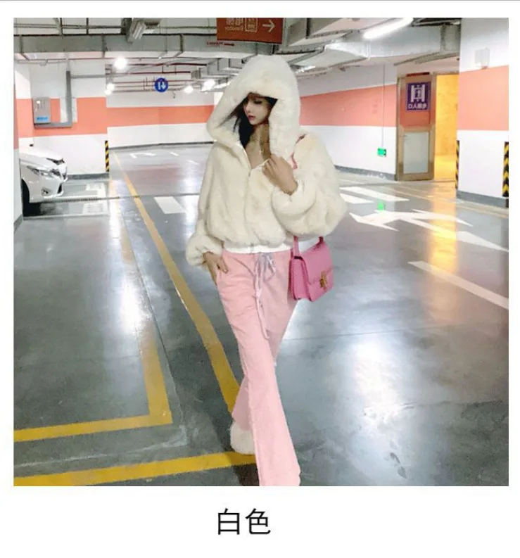 Podzimní zimní 2024 s dlouhým rukávem, úzký střih, krátká nadýchaná bunda s kapucí a vysokým pasem, dámská módní texturovaná bunda - náhled 6