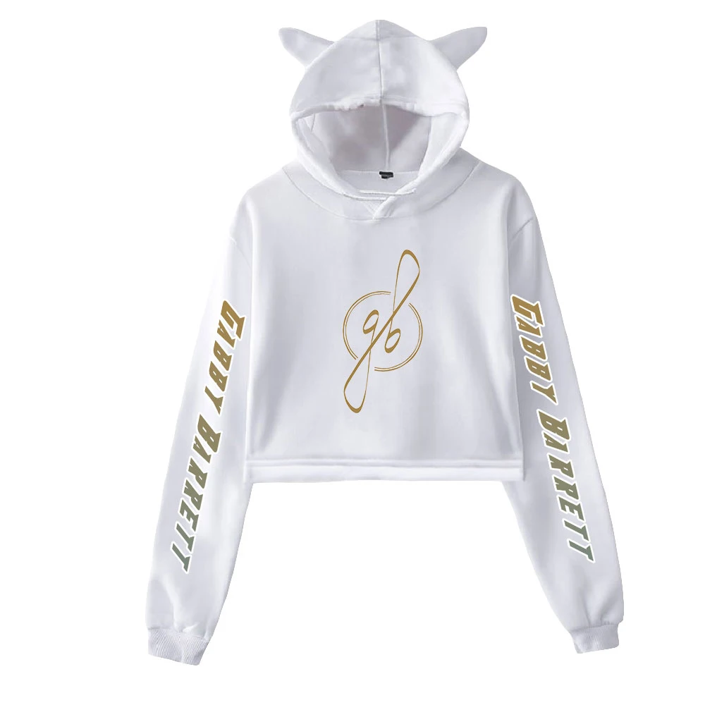 Gabby Barrett Merch Pullover Cat Cropped Hoodie Crop Top Women's Hoodies 2022 Casual Style Cat Ear Hoodie Youthful Funny Clothes