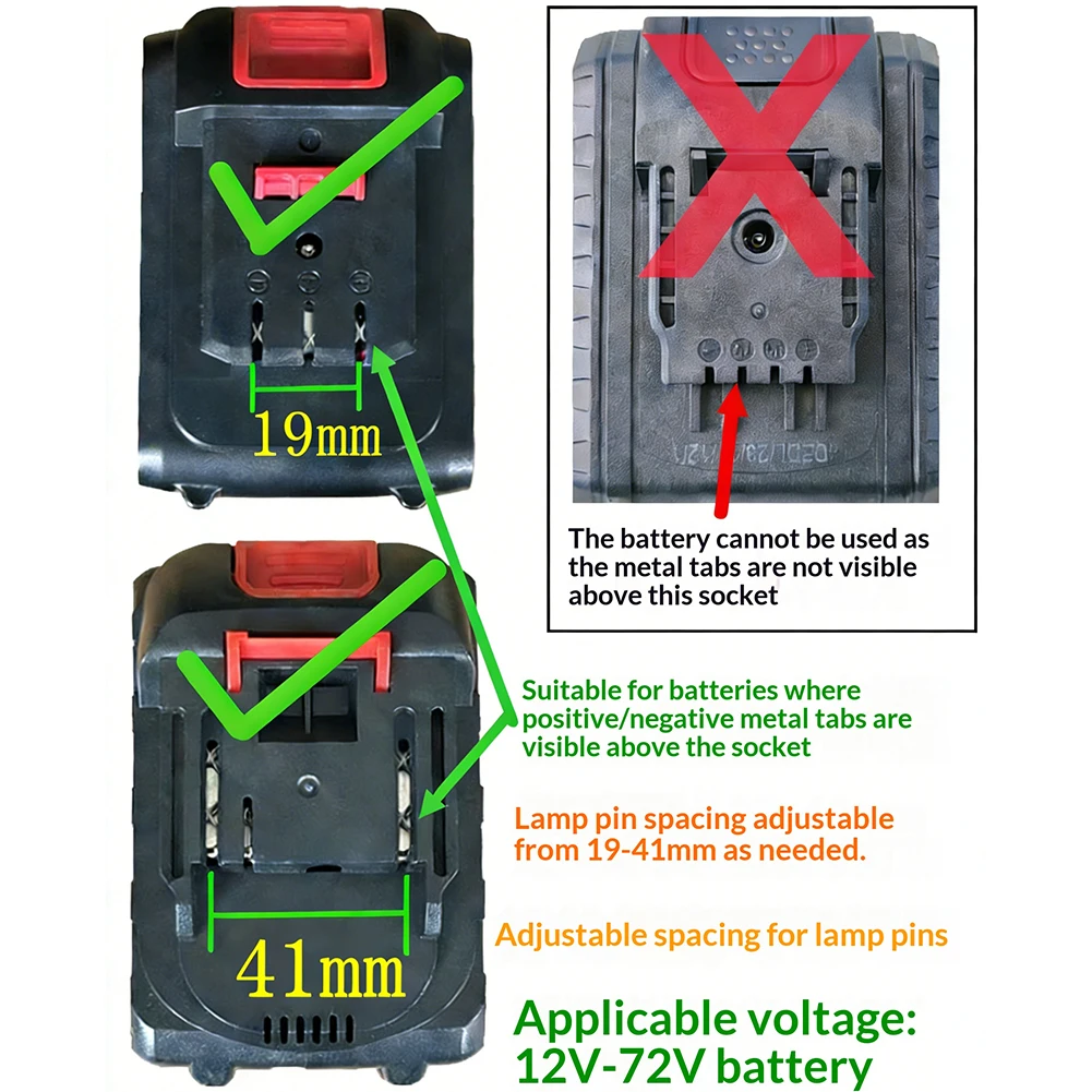 

12V-72V LED Mini Pocket Work Light with 2 Modes Lighting No Battery Super Bright Spotlight 550LM for Office/Bedroom/Workshop