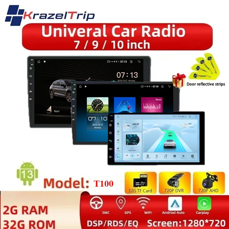 1280*720画面 7インチ 9インチ 10インチ 2DIN Android Auto Carplay