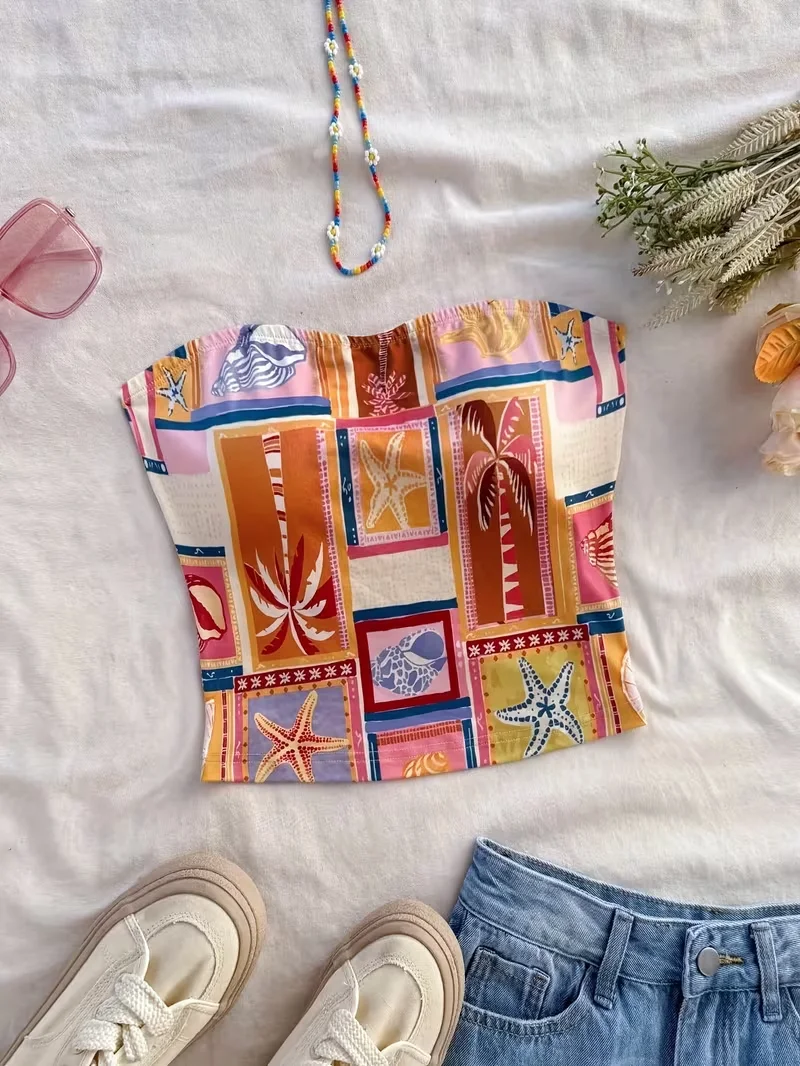 

Women's Summer Tropical Marine Biology Printed Comfortable Top