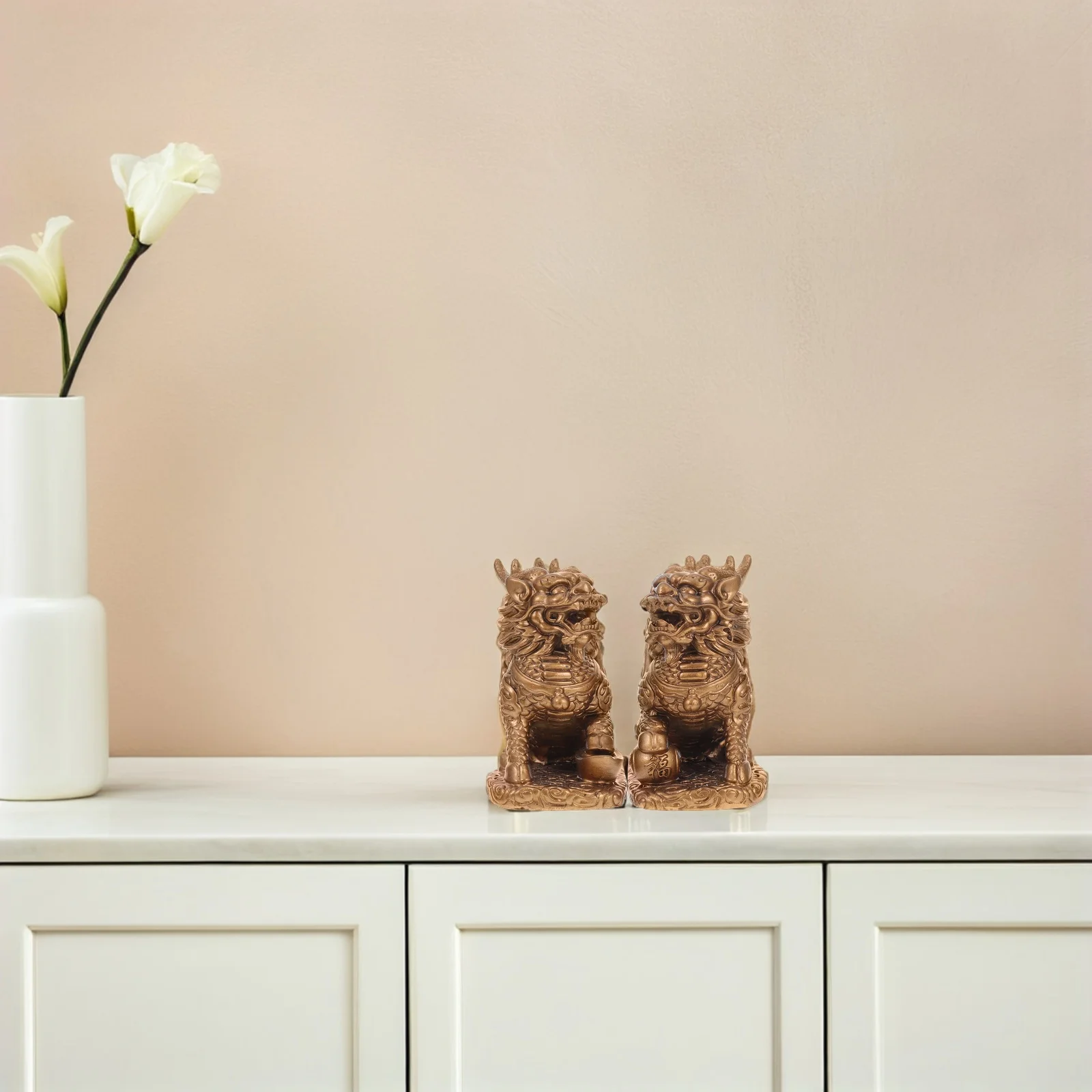 

Unicorn Ornament Chi Lin Wealth Sculpture Office Decor Kylin Living Room Feng Shui Resin Statue Figurine