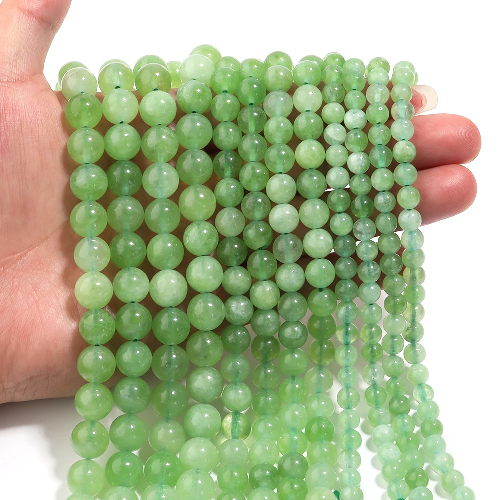 LS 6/8/10mm Chinese Olivine Beads Round Natural Chrysolite Gemstone For Jewelry Making Diy Bracelet Necklace
