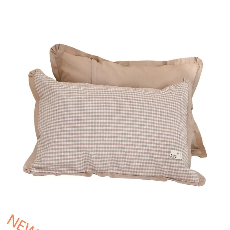 Washable Checkered Pillowcase Soft Cotton Pillow Cover For Sensitive Skin Care