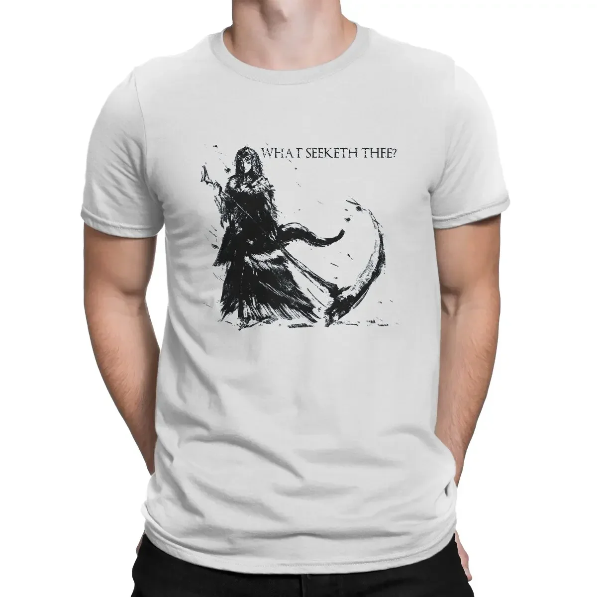 Priscilla What Seeketh Thee T Shirts Men's Pure Cotton Amazing T-Shirts Round Collar DARK SOULS Tees Short Sleeve Tops Original