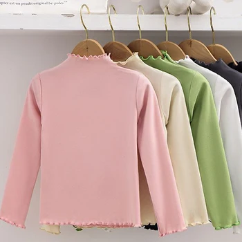 子供用長袖Tシャツ,ハーフハイカラー,無地,春,秋,1枚