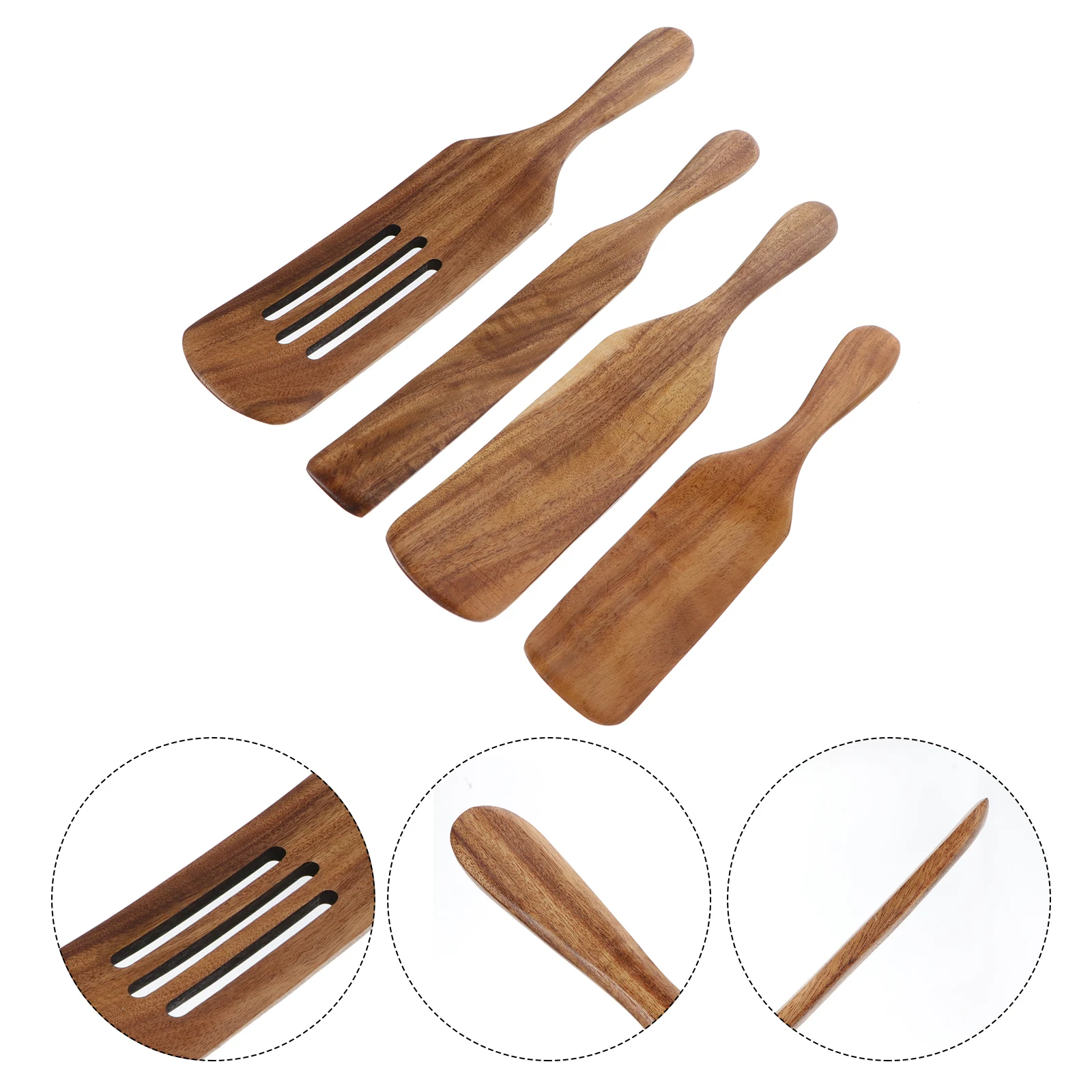 

Wooden Spatula Set Heat-resistant Cooking Tools Long Handle Kitchen Utensils Premium Wood Cookware Tableware Set Environmentally