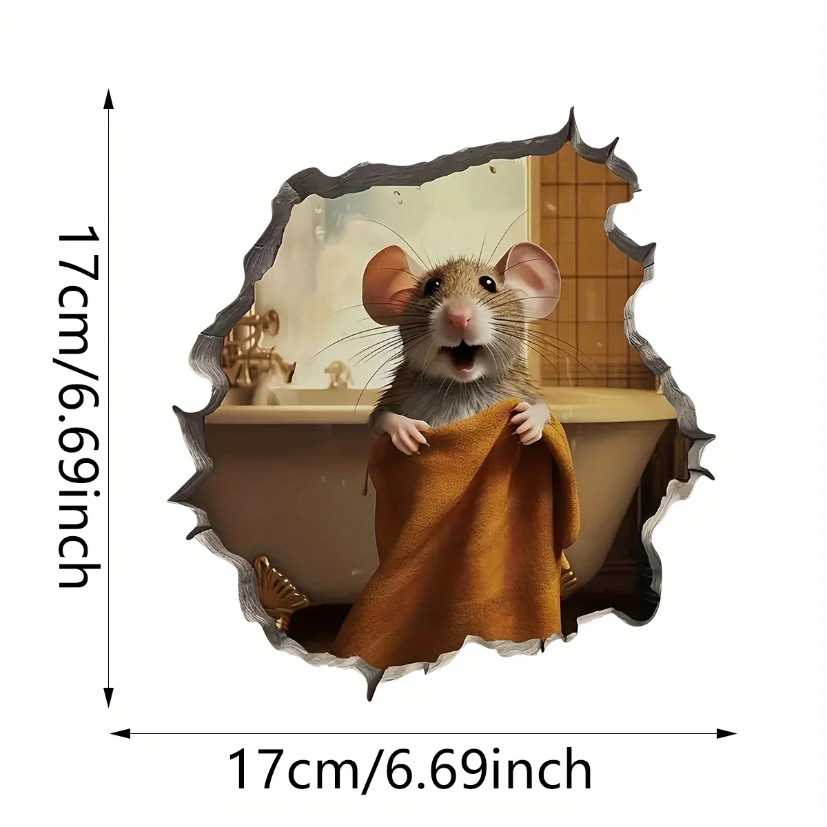 2pcs Broken Wall Rat Hole Wall Sticker, Corner Decoration, Hole Filling 3D Self-adhesive Sticker