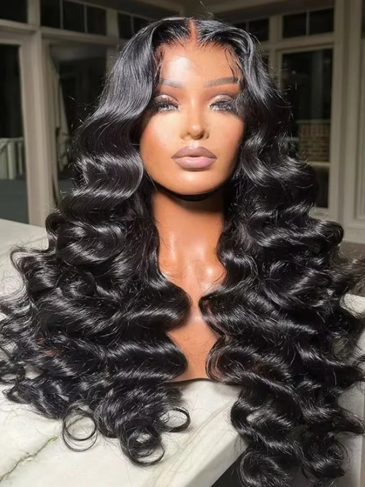 HD 300 Density HD 13x6 Loose Wave Lace Frontal Human Hair Wig 30 40 Inch Brazilian 13x4 Lace Frontal Wig Pre Plucked For Women