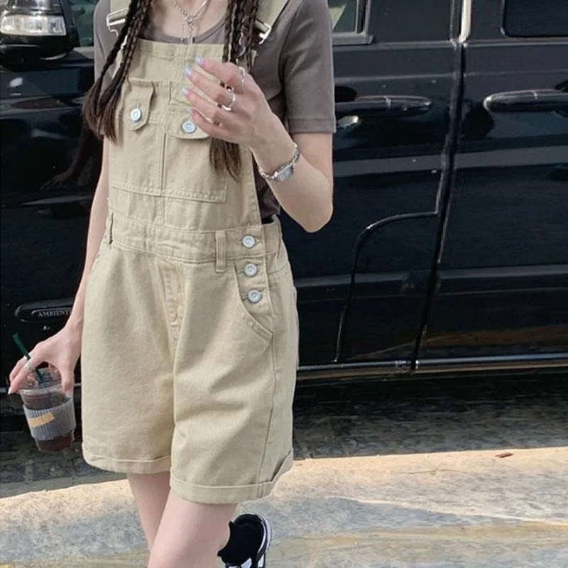 

Rompers Women Preppy Vintage Straight Retro Strap Daily Streetwear Young Teens Feminino Casual Ulzzang Playsuits Summer Popular