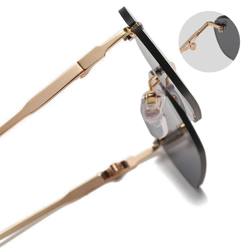 Fashion Rimless Sunglasses Men Women Classic Light Weight Sun Glasses For Male Luxury Rectangle Frameless Eyewear UV400