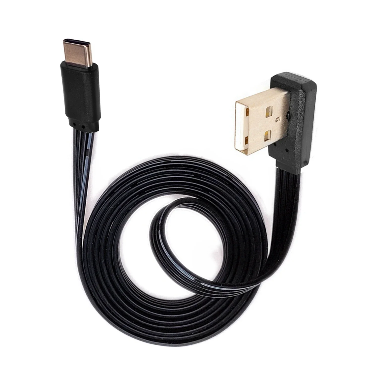 Flat data cable 90 degree curve data cable, charging cable, USB AM adapter, C-type  Elbow straight end 10CM-100CM