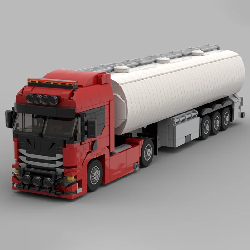1092pcs MOC Scanias S520 2x4 - Tuned + European Tanker Trailer Make & Create Bricks & More Model Building Blocks Christmas Gift
