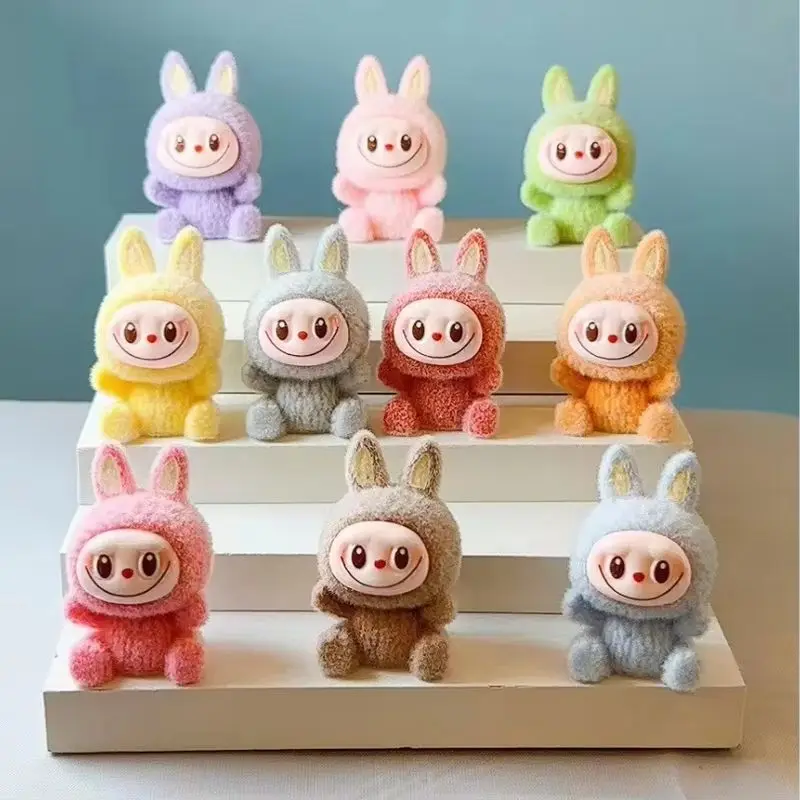 Labubu Macaron Plucked Mini Doll Blind Box Candy Color Handmade Model Desktop Exquisite Ornament Mysterious Box Peripheral Gifts image 4