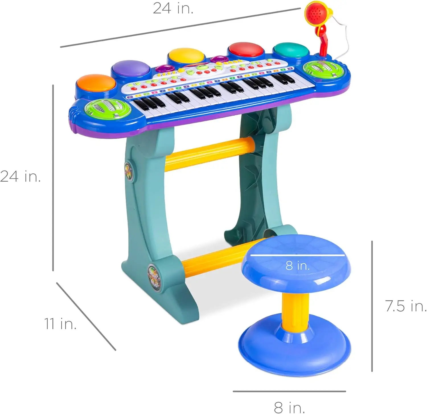 w/Multiple Sounds, Lights, Microphone Best Choice Products 37-Key Kids Electronic Musical Instrument Piano Learning Toy Keyboard