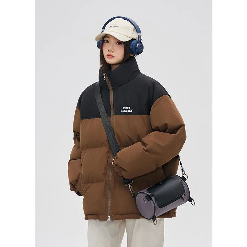 Parkas acolchoadas de algodão com gola grossada para mulheres casaco oversize inverno quente parkas de manga longa jaquetas de moda feminina 2023