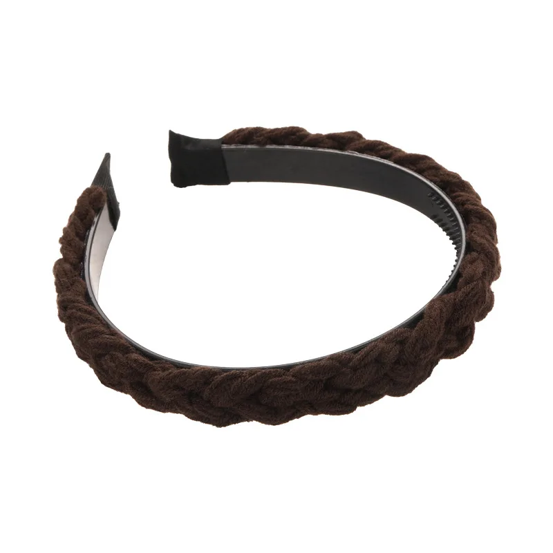 Retro Coffee Color Knitting Braided Headbands For Woman Girl Elegant Hair Band Wash Face Hair Hoop Fashion Hair Accessories New