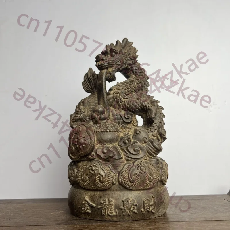 

Статуэтка дракона из агарового дерева ручной работы — 7,87 x 4,33 дюйма, китайская скульптура дракона, фигурка дракона Фэн-шуй для привлечения богатства, для домашнего декора