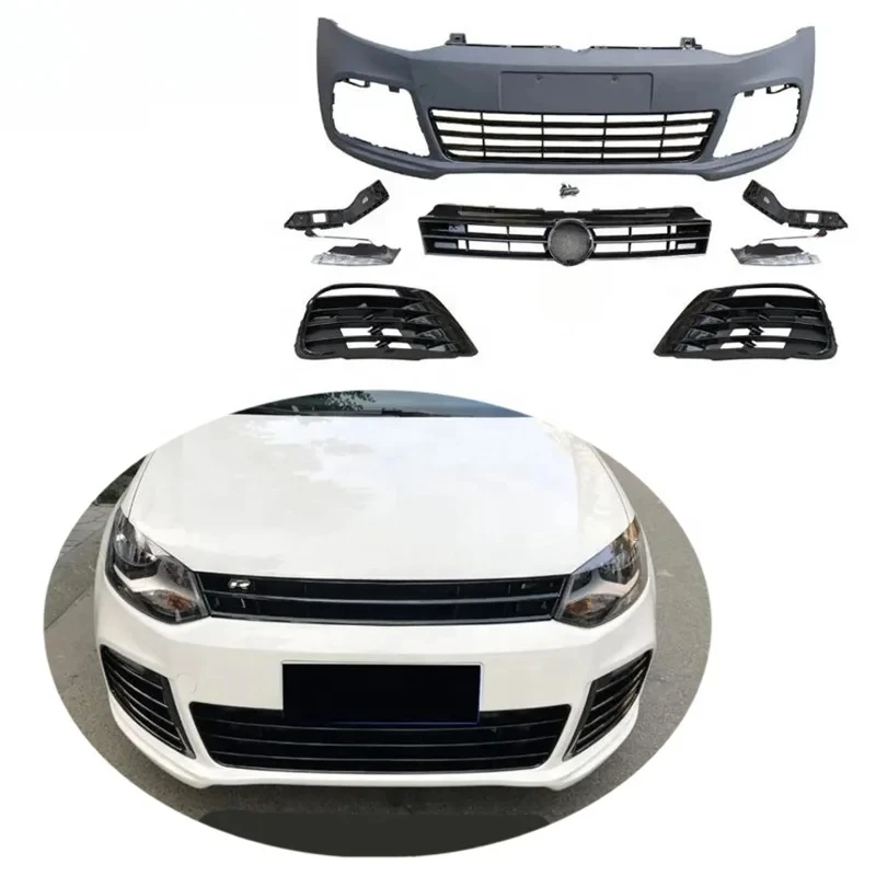 

For Polo Bumper 2011-2018 VW POLO Bumper Style R20 GTO Front Lip Bumper Rear High Quality