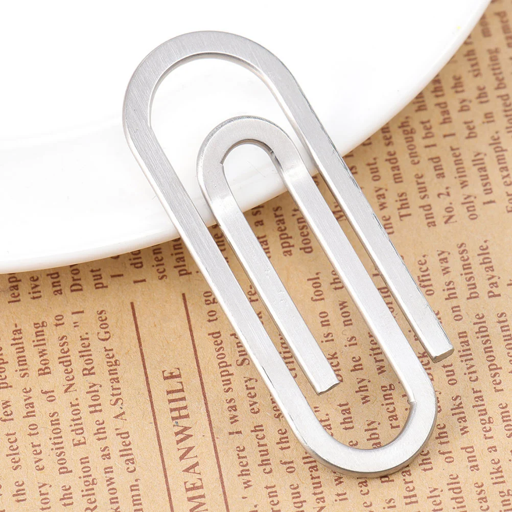 2 Pcs Office Binders Wallet Slim Paper Clip Clips for Fixing Clamp Aluminum Man