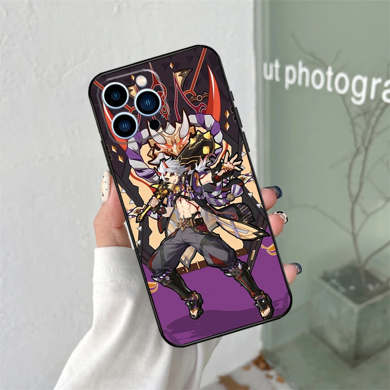 Genshin Impact Arataki Itto Cover For iPhone 16 15 12 13 Mini 11 12 13 14 Pro Max X XS Max Plus XR Phone Case