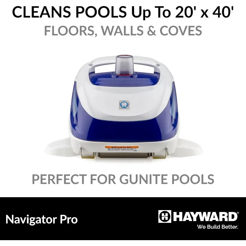 Hayward W3925ADC Navigator Pro Suction Pool Cleaner for In-Ground Gunite Pools up to 20 x 40 ft. (Automatic Pool Vacuum)