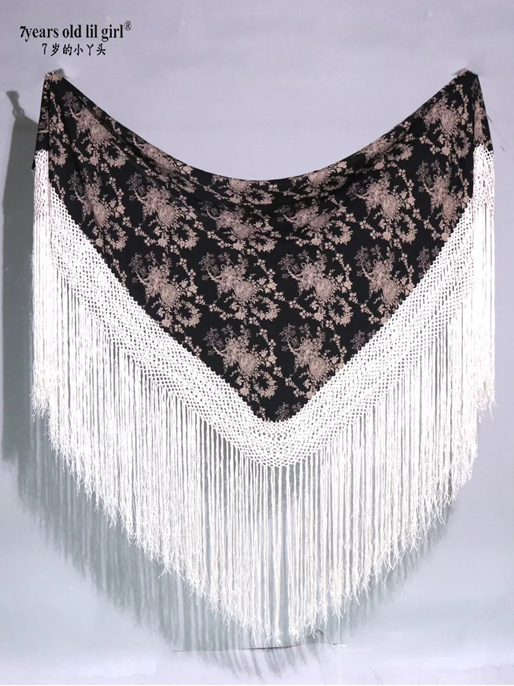 135X135cm フラメンコ マントン スカーフ スペイン製 ストール ショルダークロス フラメンコタッチ GP07