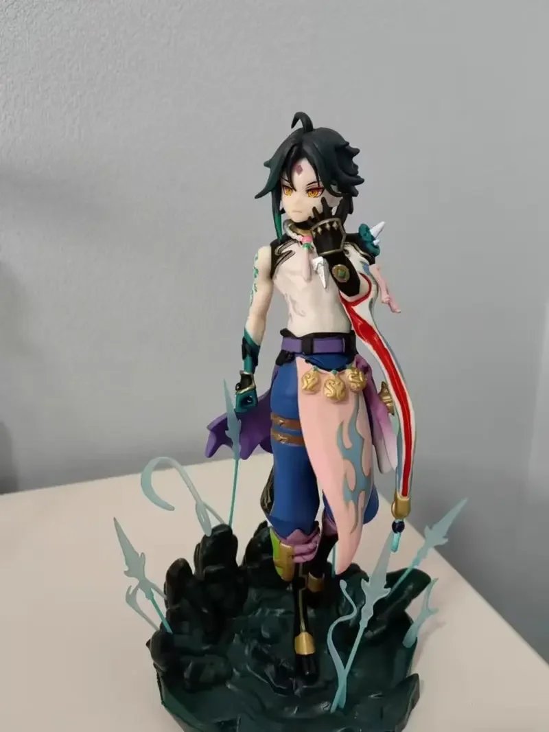 Anime Genshin Impacto Xiao Guarda Noite Lança Ver Figuras, Noctilucent PVC Figura Modelo, Collectible Desktop Ornamentos, Presente Brinquedos, 29 centímetros