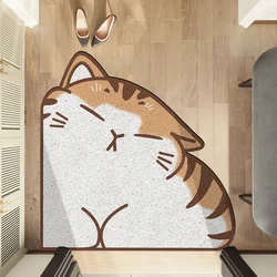 Cute Cats Door Mat Entrance Welcome Mat Non-slip Absorbent Resist Dirt Rug Low-Profile Indoor Outdoor Floor Rug Entryway Carpet