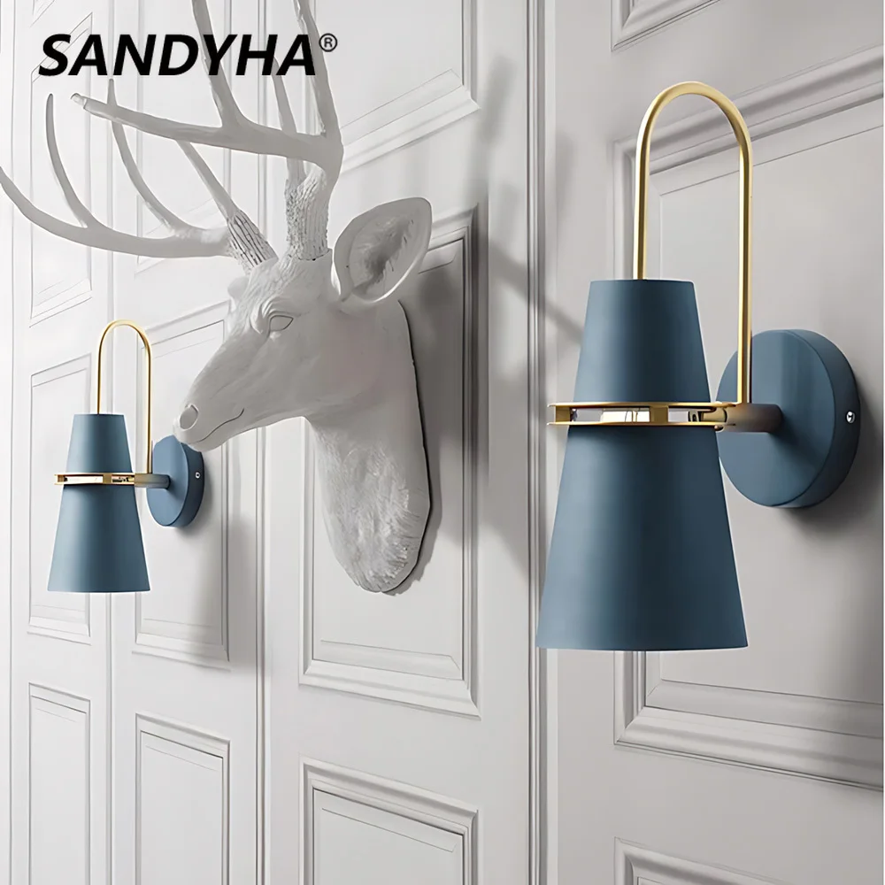 

Contemporary Creative Horn Wall Lamp Bar Restaurant Living Room Bedroom Bedside Corridor Sconce Decorative Lighting Fixtures