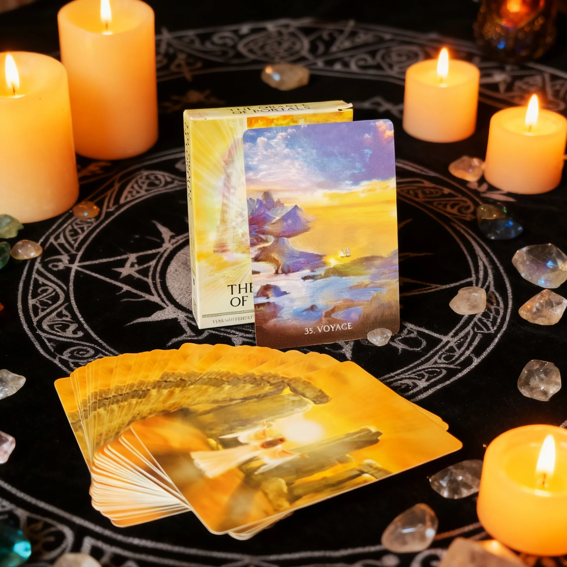 

New Hot The Oracle of Portals Ask and Know 44 Cards/Set The Mythic Fate Divination For Fortune Games Family Tarot Cards