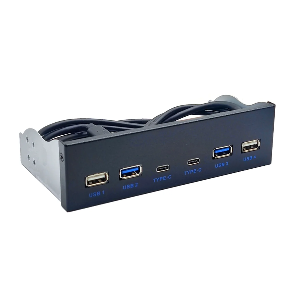 데스크탑용 USB 3.0 전면 패널, CD-ROM 드라이브 베이, 5.25 인치, USB3.0, 3.2, 19 핀, USB2.0, 9 핀, 2x USB C 타입, 2x USB3.0, 2x USB2.0