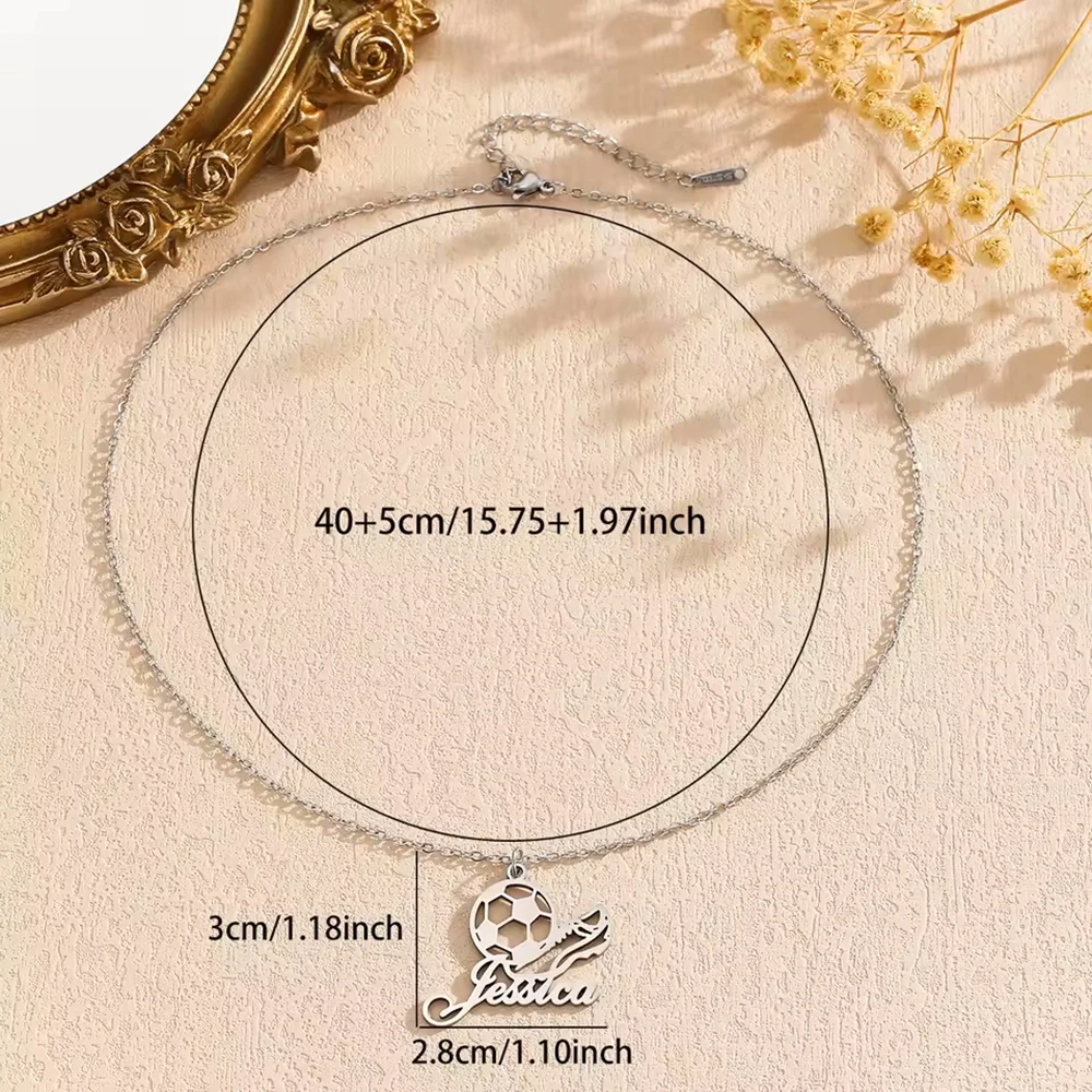 YOUSHANG مخصص لكرة القدم الرياضة نمط اسم قلادة الرجال الفولاذ المقاوم للصدأ شخصية قلادة عيد ميلاد مجوهرات هدية #3